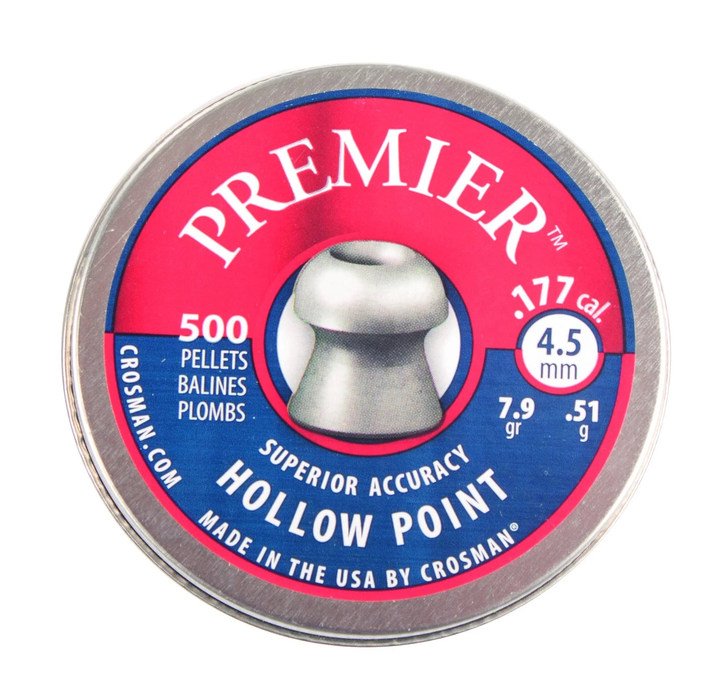 CROSMAN PREMIER HOLLOW POINT PELLET 500 PACK .177