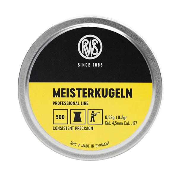 RWS MEISTERKUGELN PELLETS .177 RIFLE 4.5MM 8.2 GR