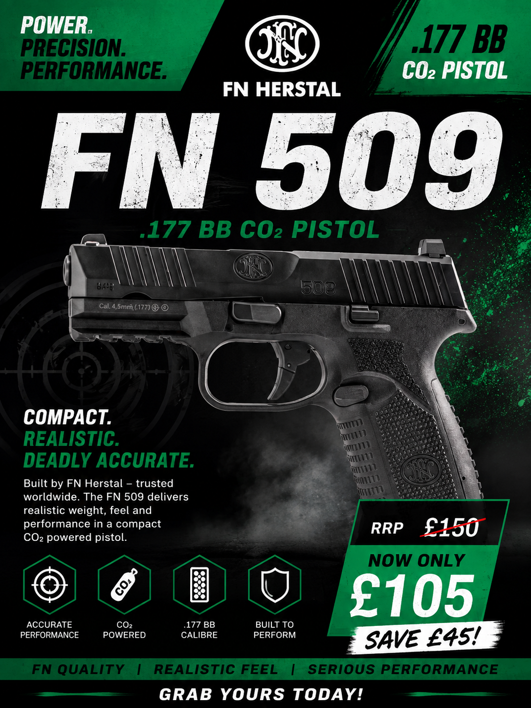 FN 509 CIVILLIAN 4.5MM