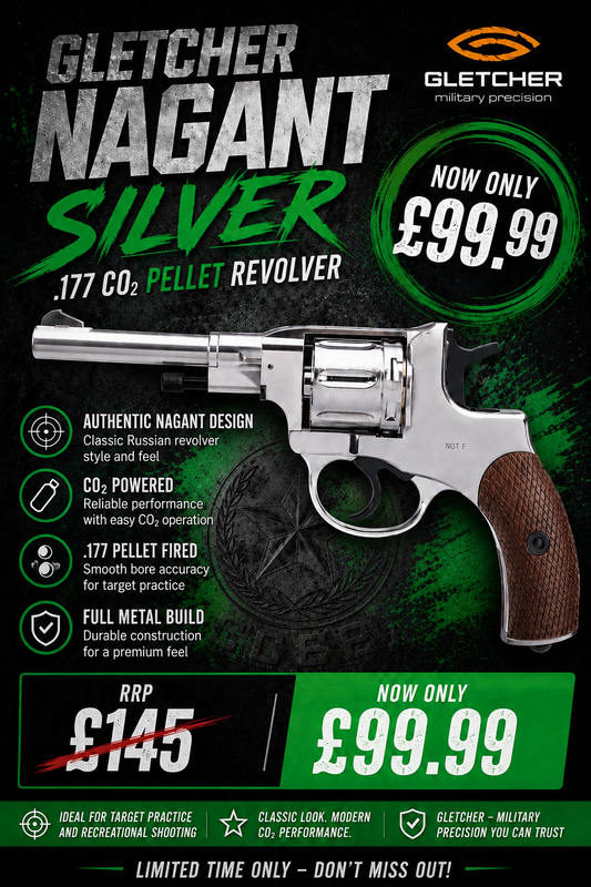 GLETCHER NAGANT SILVER .177 REVOLVER