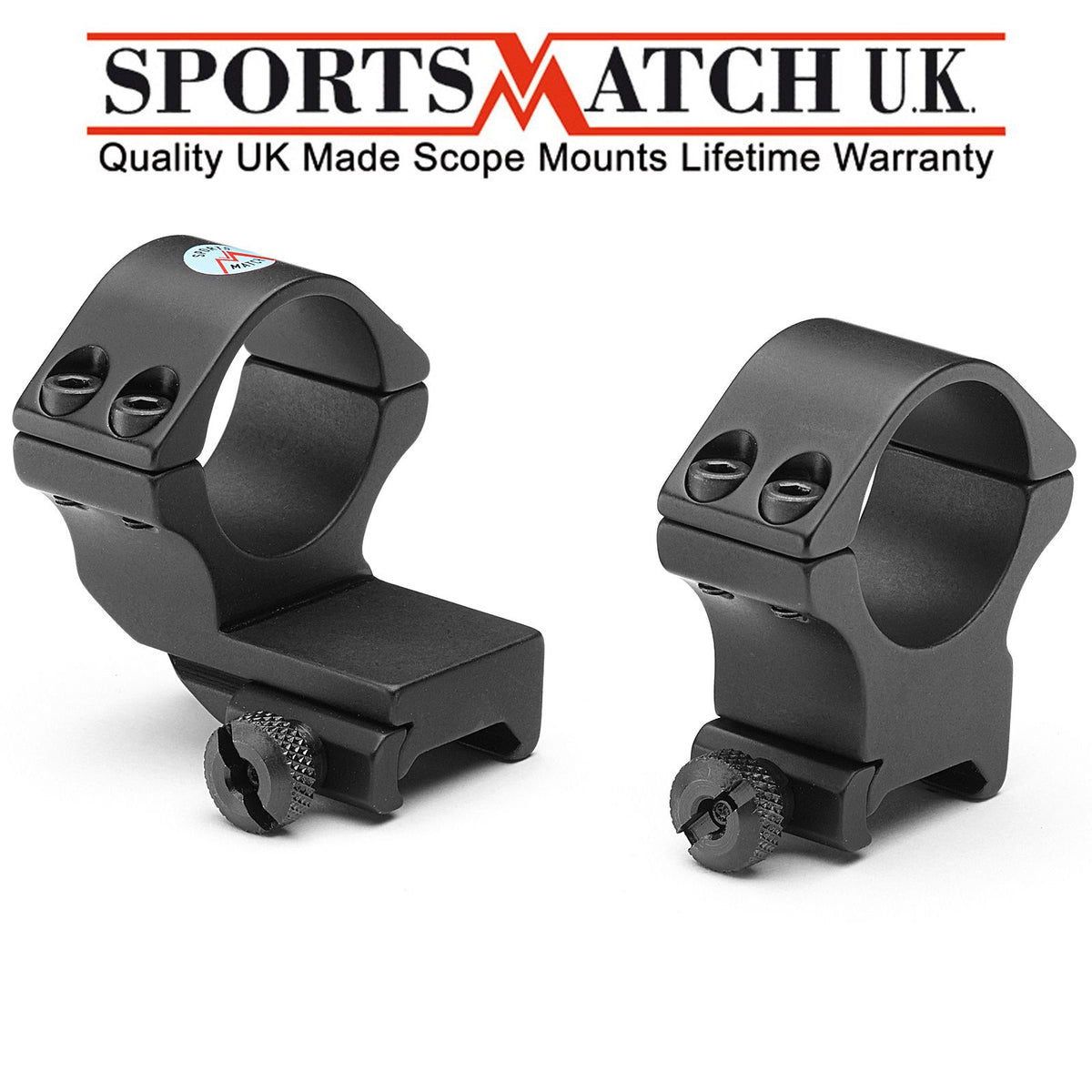 Sportsmatch HETO68C HETO68 30mm Tube 2 Piece Double Clamp Mounts Extended 56mm Weaver / Picatinny