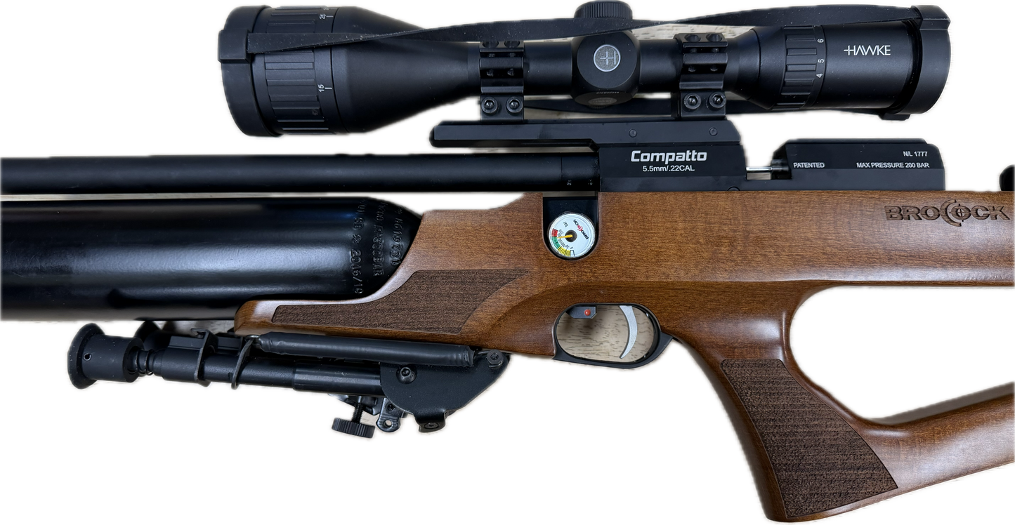 BROCOCK COMPATTAO .22 W/HAWKE 3-9 X50 AO SCOPE