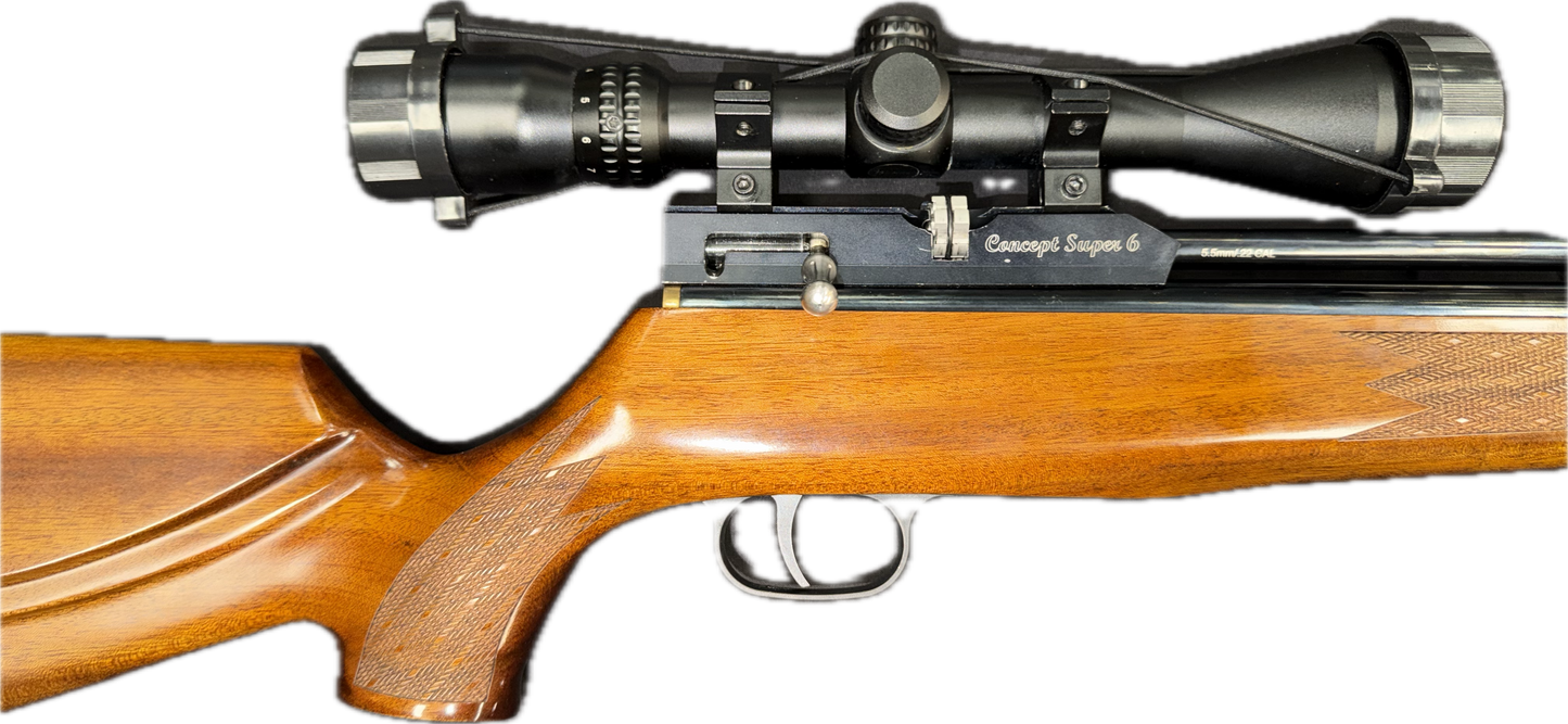 BROCOCK CONCEPT SUPER 6 .22 W/SCOPE, SILENCER & BIPOD