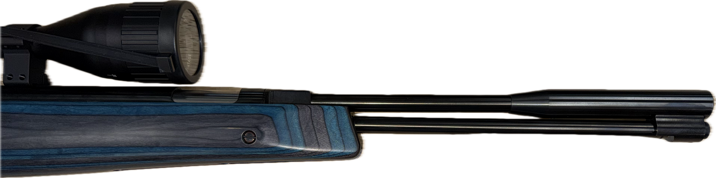WEIHRAUCH HW97K .22 BLUE LAMINATE W/HAWKE 3-9X50 AO SCOPE - MINT CONDITION