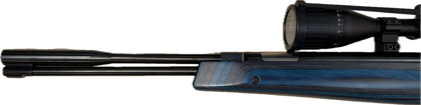 WEIHRAUCH HW97K .22 BLUE LAMINATE W/HAWKE 3-9X50 AO SCOPE - MINT CONDITION