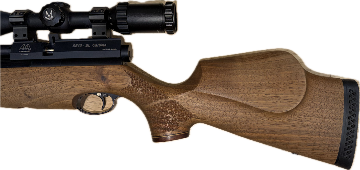 Air Arms S510 .177 Walnut With MTC Mamba 3-12x44 Scope