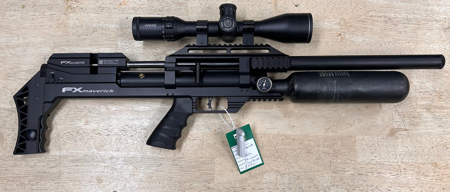 FX MAVERICK .22 W/HAWKE SIDEWINDER 4-16X50 SCOPE