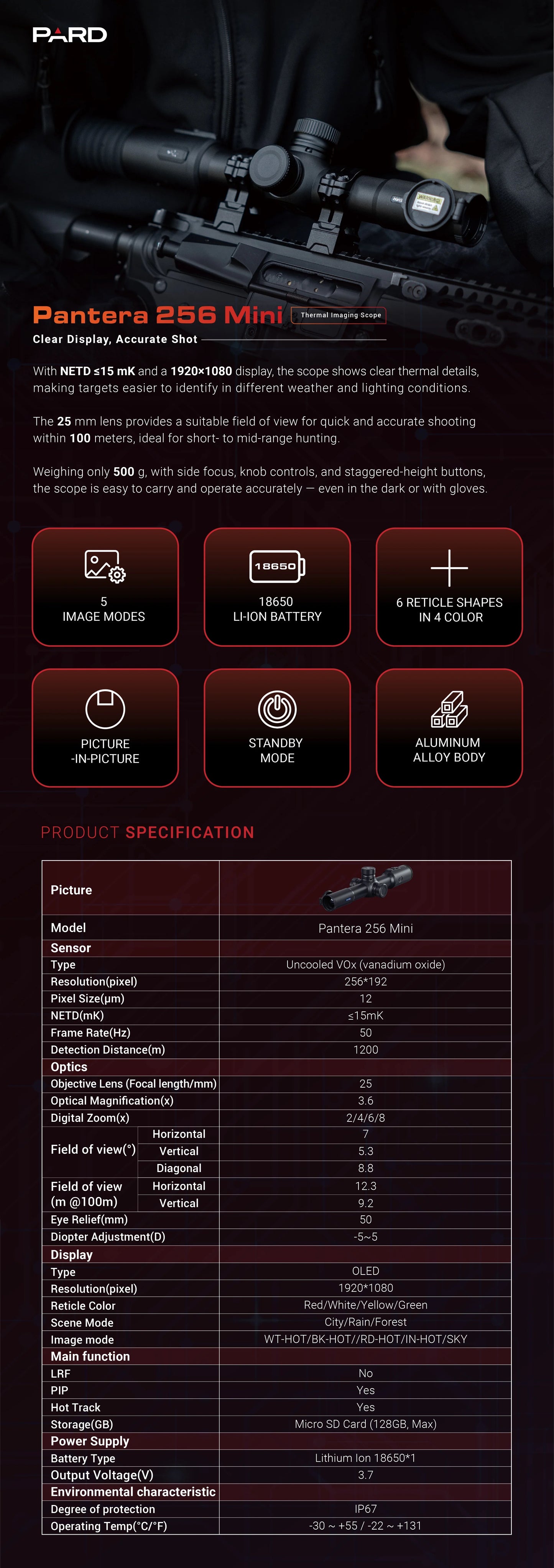 Pard Pantera Mini 256 Thermal Scope
